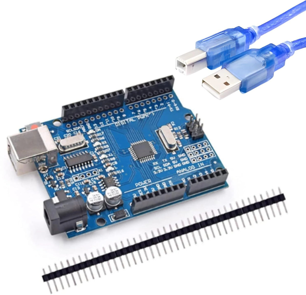 Arduino Combo Arduino UNO R3 SMD Board with USB Cable & HC-SR04 Ultrasonic Sensor Ki ...