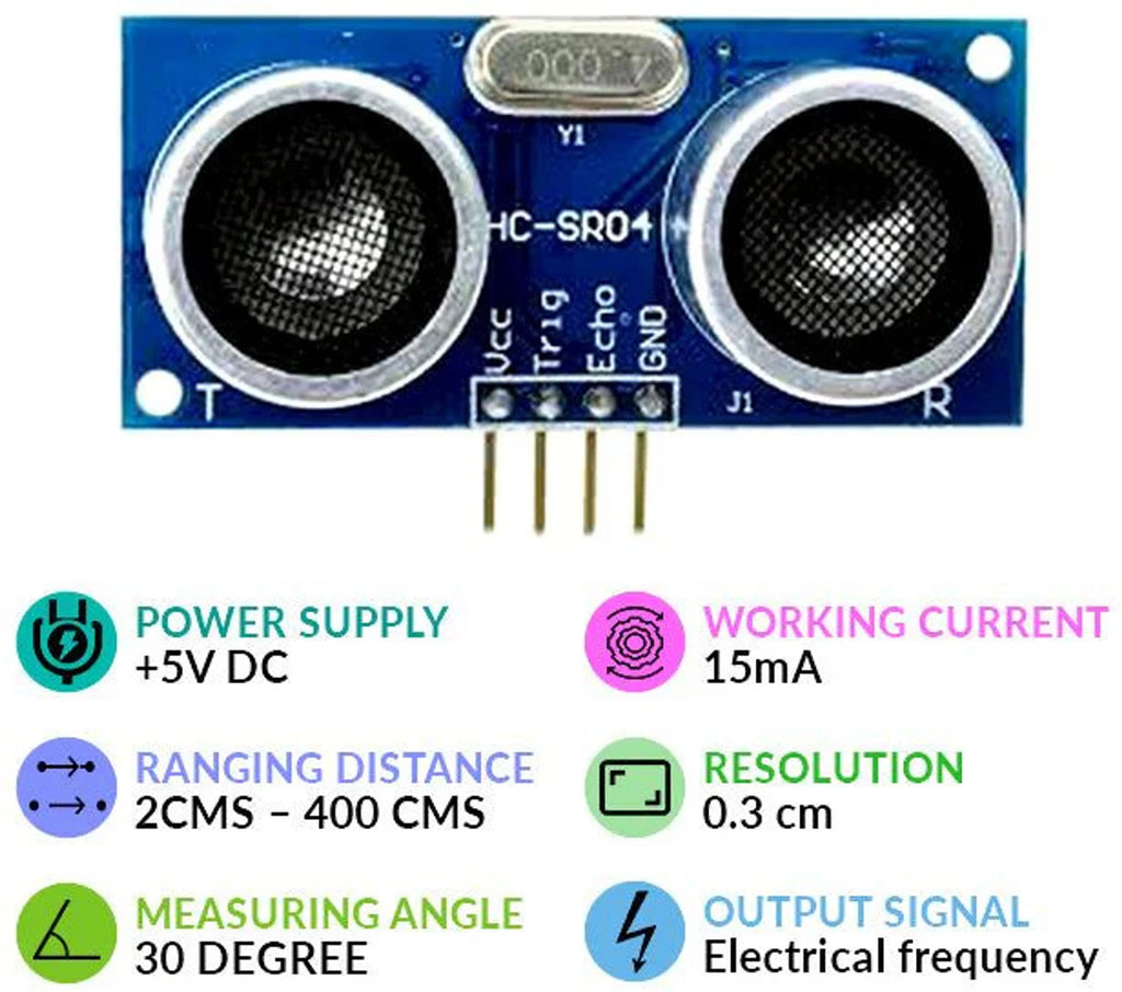 Arduino UNO R3 SMD Board with USB Cable & HC-SR04 Ultrasonic Sensor Kit – Beginner Starter Combo