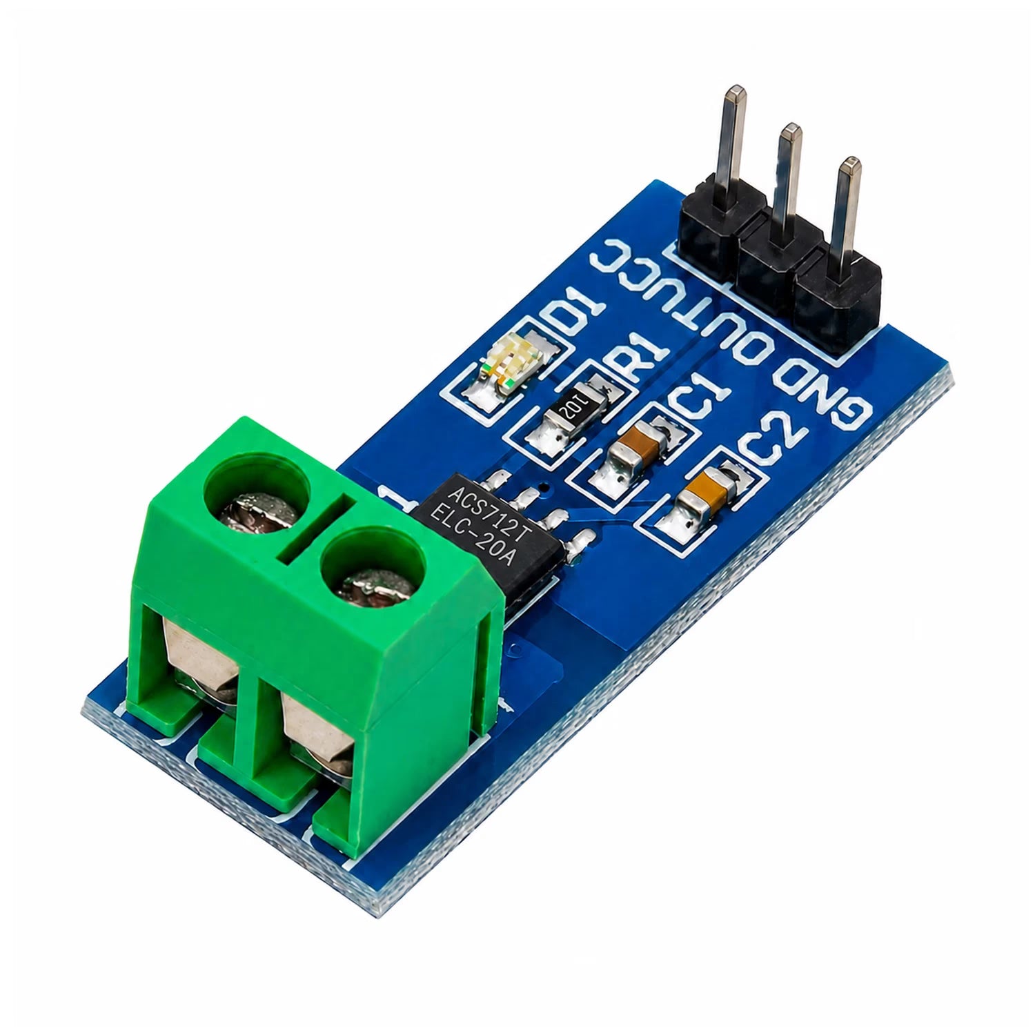 ACS712 20A Current Sensor Module – Hall Effect AC/DC Current Measurement Module for Arduino, ESP32 & Raspberry Pi