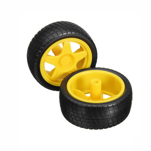 65mm Robot Wheel for BO Motors (Yellow) – Durable Lightweight Wheel for Robotics Projects