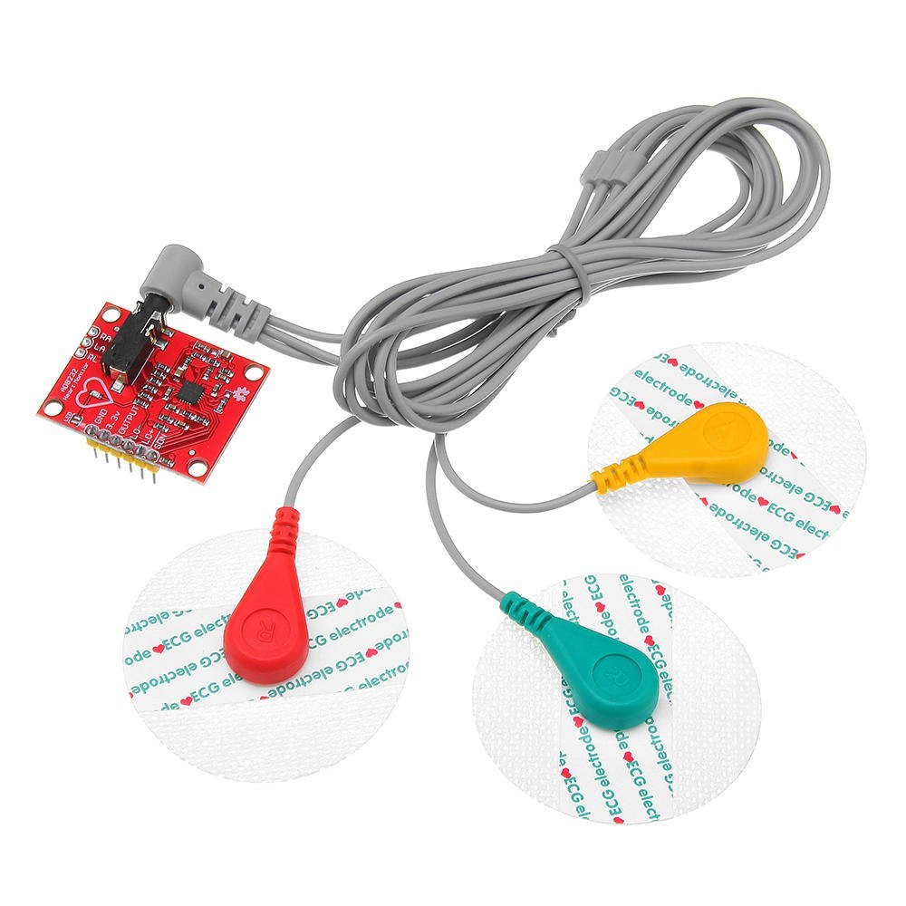 Heart Rate Monitor Kit with AD8232 ECG Sensor Module – High-Quality Bio-Signal Tracking