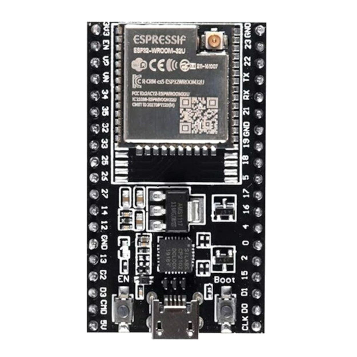 ESP-WROOM-32U ESP32 NodeMCU WiFi + BLE IoT Development Board with External Antenna Support