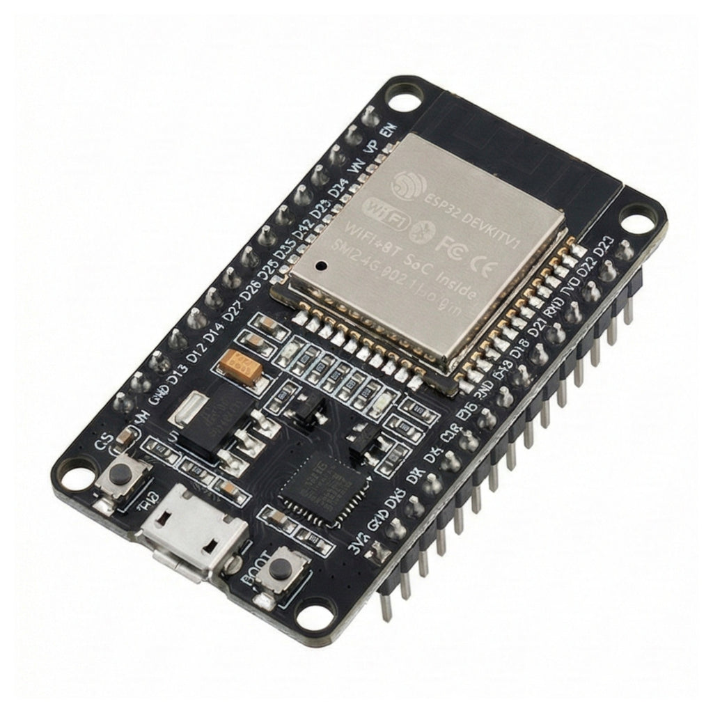 ESP32 WROOM-32 30-Pin Development Board with Micro USB – Dual-Core WiFi + Bluetooth IoT Board