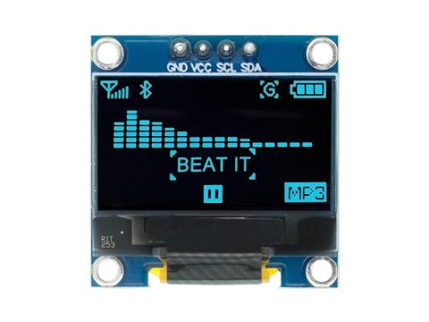 0.96 Inch OLED Display Module – I2C/IIC 128x64 Pixels (4-Pin GVSS) Monochrome Screen for Arduino, ESP32, Raspberry Pi & Embedded Systems