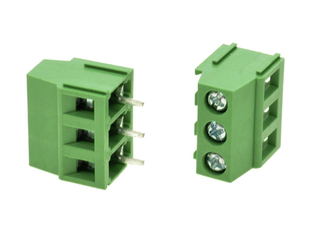 3-Pin Screw Terminal Block – 5.08mm Pitch (Green) 128-03P (Pack of 20)