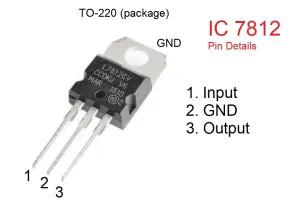 LM7812 12V Voltage Regulator IC – 7812 Positive Linear Regulated Power Supply (TO-220)