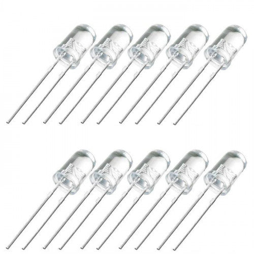 Pack of 50 – 5mm Bright Red Transparent LEDs