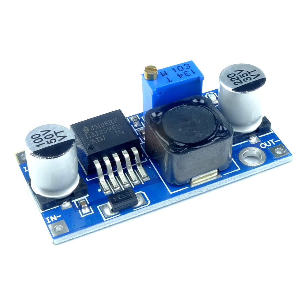 LM2596S DC-DC Step-Down Power Supply Module with SMD LED Indicator – Adjustable Buck Converter(Pack of 3)