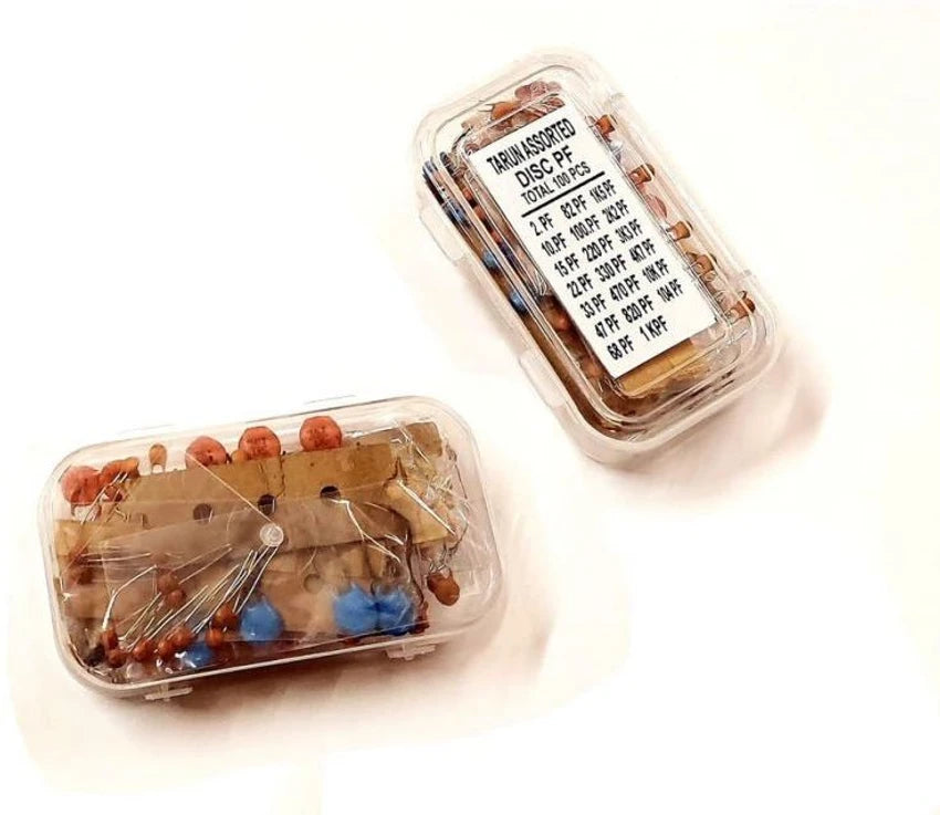 100 Pcs Ceramic Capacitor Assortment Kit – PF Value Disc Capacitors