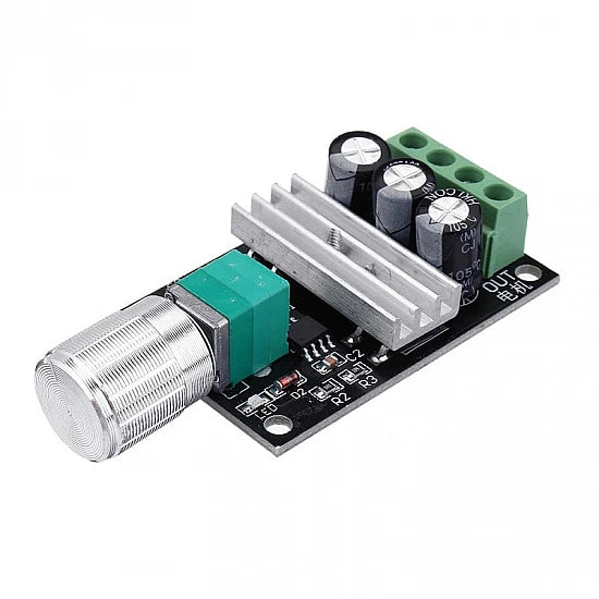 PWM Motor Speed Controller – Black Adjustable PWM Module for DC Motors (Speed & Brightness Control)