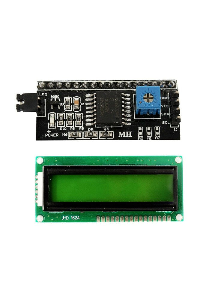 16x2 LCD Module Shield with I2C Interface – Yellow-Green Backlight Alphanumeric Display