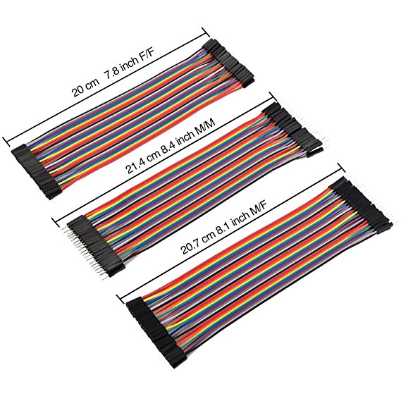 Combo – Female to Female, Male to Male & Male to Female Jumper Wires – 40 Pins (20 cm)
