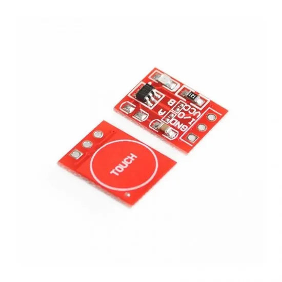 TTP223 1-Channel Capacitive Touch Sensor Module – Red Color (Pack of 5) for Arduino, ESP32, Raspberry Pi & Touch-Based DIY Projects