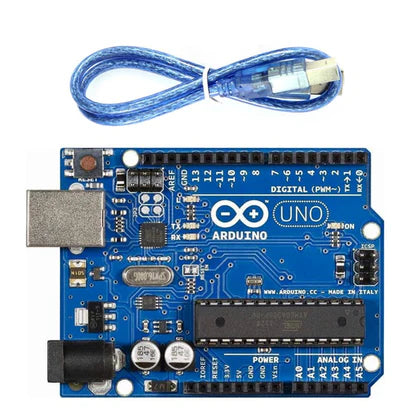 Arduino UNO R3 DIP ATmega328P Board with USB Cable (30 cm, USB A to B)